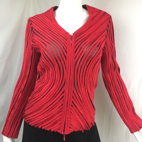 Alexandra Rosati Jackets & Blazers - Alexandra Rosati 8 stretch ribbon zip jacket